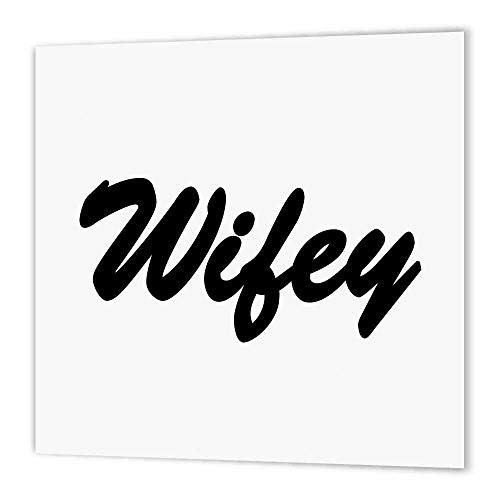 3dRose ht_173408_3 Wifey. Black. Wife. Fiancee. Bride to Be-Iron on Heat Transfer Paper for White Material, 10 by 10-Inch