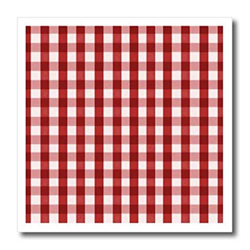 3dRose Red Plaid - Checkered Pattern - Stripes and Squares - Art - Iron On Heat Transfer, 10 by 10-inch, for White Material (ht_51397_3)