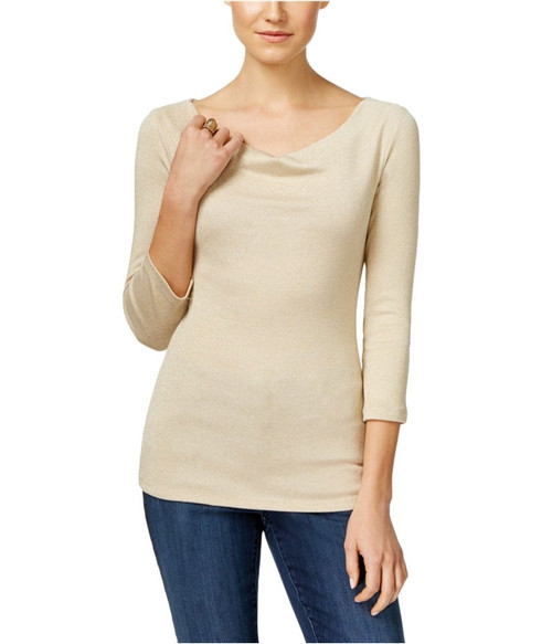 I-N-C Womens Knit Pullover Blouse, Beige, XX-Large