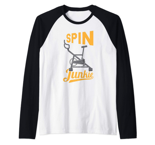 Spin Junkie Funny Spinning Indoor Cycling Raglan Baseball Tee