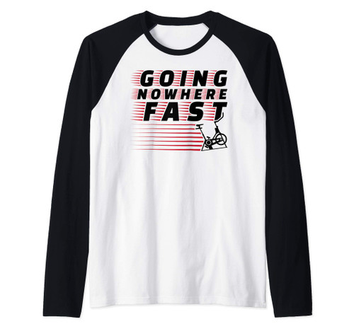 Funny Spin Class Going Nowhere Fast Indoor Cycling Spinning Raglan Baseball Tee