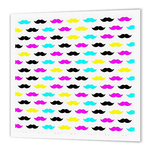 3dRose ht_102395_3 CMYK Mustache Pattern Cartoon Iron on Heat Transfer for White Material, 10 by 10" 3dRose ht_102395_3 CMYK Mustache Pattern Cartoon Iron on Heat Transfer for White Material, 10 by 10"