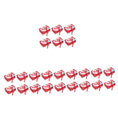 BESTOYARD 24 Pcs Gift Box Candy Storage Case Bundle Bags Snowman Candy Bags Candy Packing Case Christmas Treat Bags Christmas Candy Gift Bags Christmas Tote Xmas Kraft Paper Biscuit Bag 3d