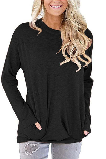 onlypuff 3XL Tee Shirt for Women Casual Loose Fitting Tunic Tops Plus Size T Shirt Black 3XL