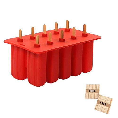 OneUmbrella Silicone Popsicle Molds Frozen pop Ice Cream Maker With Wooden sticks- BPA Free