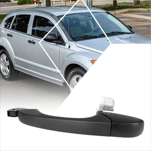 PM PERFORMOTOR Rear Left Driver Side Door Pull Handle Compatible with 07-17 Dodge Caliber Jeep Compass Patriot,Textured Black