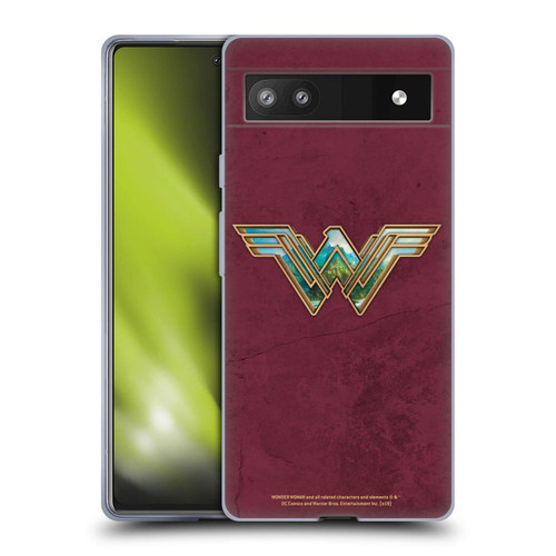 Head Case Designs Officially Licensed Wonder Woman Movie Themiscyra Logos Soft Gel Case Compatible with Google Pixel 6a