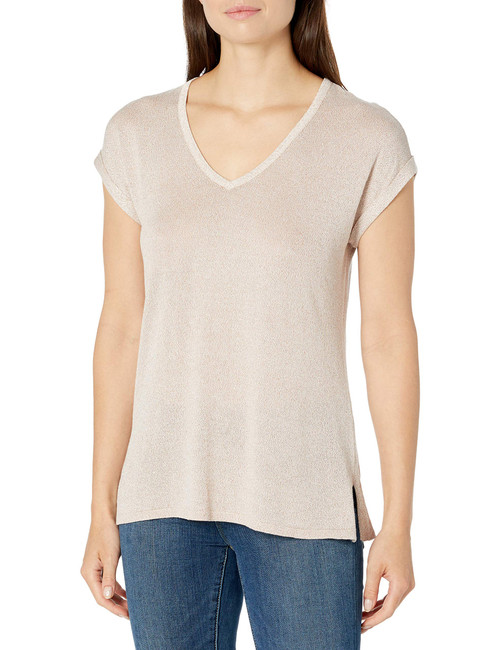 NIC+ZOE Women's Gleaming Tee, Bleached Copper, XS