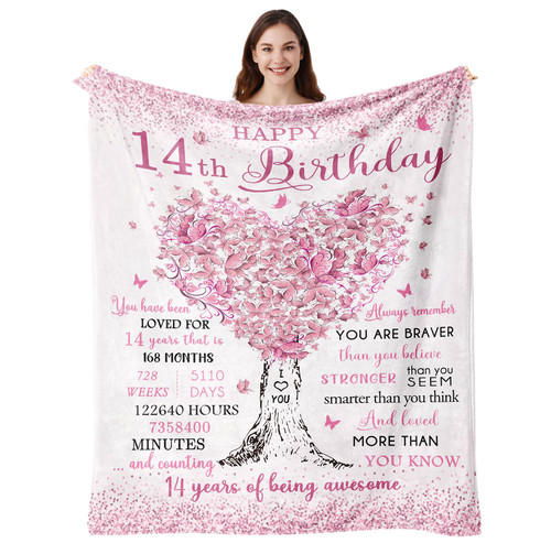 Gifts for 14 Year Old Girl, 14 Year Old Girl Gifts Birthday Blanket 50"X60", 14th Birthday Decorations for Girls, Birthday Gifts for 14 Year Old Girl, 14 Year Old Girl Gift Ideas, 14th Birthday Throw Gifts for 14 Year Old Girl, 14 Year Old Girl Gifts Birthday Blanket 50"X60", 14th Birthday Decorations for Girls, Birthday Gifts for 14 Year Old Girl, 14 Year Old Girl Gift Ideas, 14th Birthday Throw