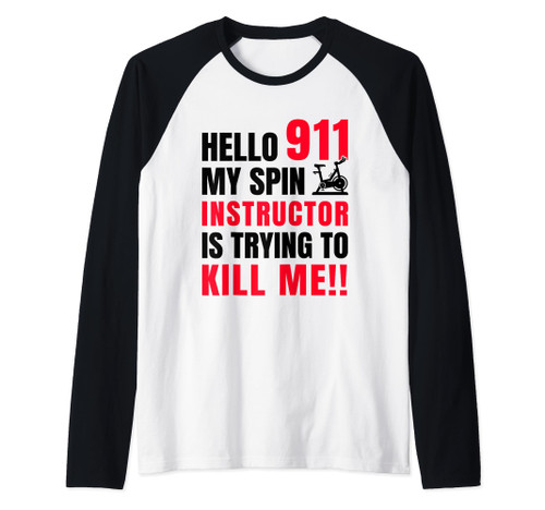 Funny Spinning Class Indoor Cycling Workout Stationary Bike Raglan Baseball Tee