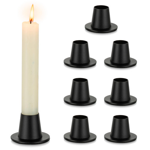 NUPTIO Candle Stick Holder Black: 8 Pcs Bulk Taper Candlestick Holders for Tapered and Candlesticks Candles Small Metal Candle Sticks Tapers Candleholders for Wedding Party Dining Table Centerpiece NUPTIO Candle Stick Holder Black: 8 Pcs Bulk Taper Candlestick Holders for Tapered and Candlesticks Candles Small Metal Candle Sticks Tapers Candleholders for Wedding Party Dining Table Centerpiece