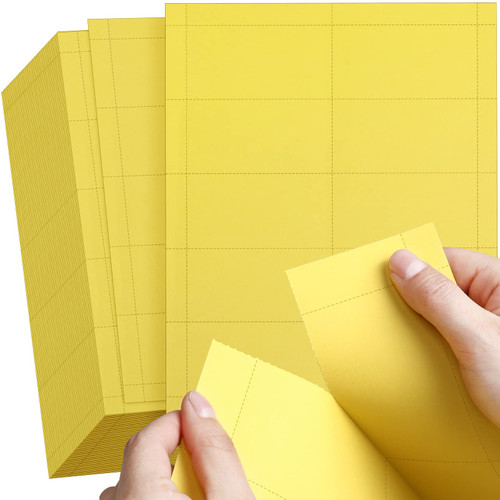Fainne 2000 Pieces Blank Printable Business Cards Mini Note Index Perforated Card Stock Compatible with Laser and Inkjet Printer Double Sided Printing Paper 10 Cards/Sheet (Yellow)