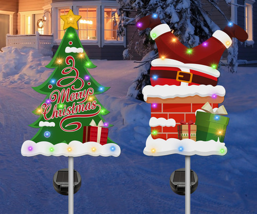 Christmas Decorations Outdoor Yard, Christmas Solar Garden Stake Lights, 41 Inches Metal Christmas Tree Santa Solar Christmas Decorations, Christmas Decor Solar Lights Yard Garden Lawn Christmas Decorations Outdoor Yard, Christmas Solar Garden Stake Lights, 41 Inches Metal Christmas Tree Santa Solar Christmas Decorations, Christmas Decor Solar Lights Yard Garden Lawn