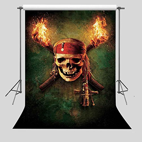 FUERMOR Background 5x7ft Pirate Skull Photography Backdrop Photo Props Photography Backdrops GEFU452