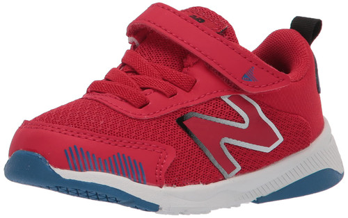 New Balance Kid's Dynasoft 545 V1 Hook and Loop Running Shoe, Team Red/Oxygen Blue/Black, 6 Toddler