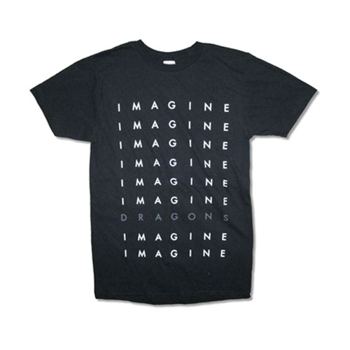 Imagine Dragons Men's Repeat Logo Tour T-Shirt Small Black