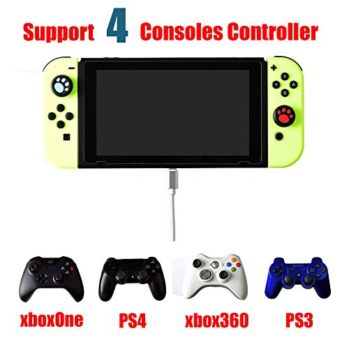 Mcbazel COOV N100 PS4 PS3 Xbox One Xbox 360 Gaming Controller to Nintendo Switch Converter with OTG Adapter Cable