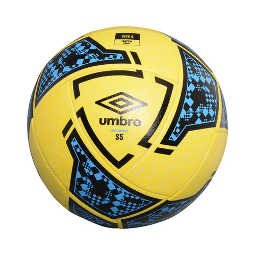 Umbro Neo Swerve Soccer Ball, Yellow/Black/Blue, Size 5