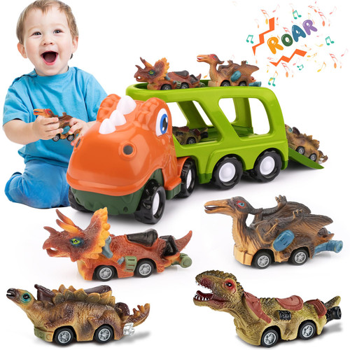 Nicmore Toddler Toys Dinosaur Toy Cars: Kids Toys for 2 3 4 Year Old Boys | Toddler Toys Age 2-3 2-4 Carrier Truck Baby Toys 18-24 Months Christmas Birthday Gift for Kids