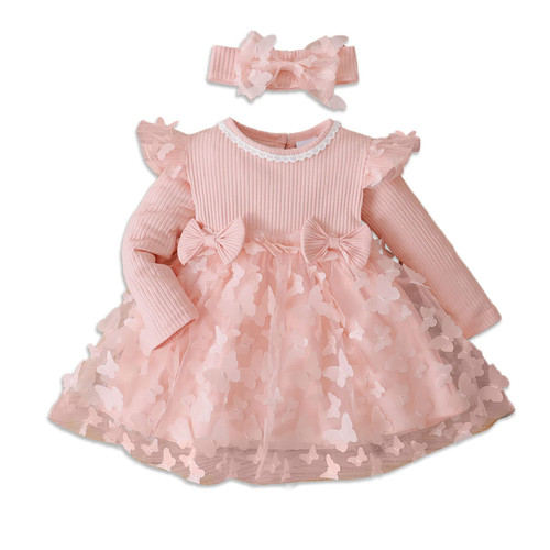 PATPAT Baby Girl Dress Long Sleeve Tutu Dress Infant Girl Tulle Dress Flower Girl Party Birthday Princess Dresses Light Pink 6-9 Months PATPAT Baby Girl Dress Long Sleeve Tutu Dress Infant Girl Tulle Dress Flower Girl Party Birthday Princess Dresses Light Pink 6-9 Months