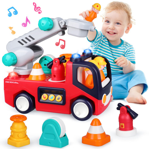 Baby Toys 12-18 Months Musical Fire Truck Toys for 1 Year Old Boys Girls Early Educational Learning Toy with Firefighting Tools/Music/Light Baby Toy Cars for 1 2 3 Year Old Boy Birthday Gifts Baby Toys 12-18 Months Musical Fire Truck Toys for 1 Year Old Boys Girls Early Educational Learning Toy with Firefighting Tools/Music/Light Baby Toy Cars for 1 2 3 Year Old Boy Birthday Gifts