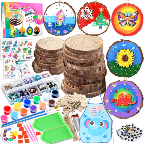 Christmas Wooden Arts and Crafts Kits for Kids Ages 8-12, 24 Wood Slices with Diamond Painting, DIY Creative Art Toys for Girls Boys, Arts&Crafts Activities Gifts for 6 7 8 9 10 11 12 Year Old Girls Christmas Wooden Arts and Crafts Kits for Kids Ages 8-12, 24 Wood Slices with Diamond Painting, DIY Creative Art Toys for Girls Boys, Arts&Crafts Activities Gifts for 6 7 8 9 10 11 12 Year Old Girls