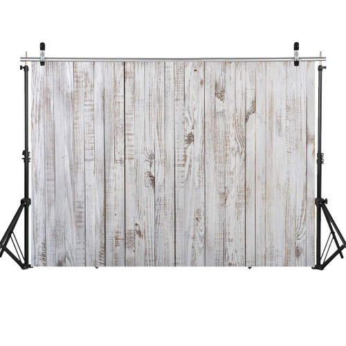 WOLADA 8x6FT Vintage Wood Backdrop Retro Rustic White Gray Wooden Floor Backdrops for Photography Kids Adult Photo Booth Video Shoot Vinyl Studio Prop 11890