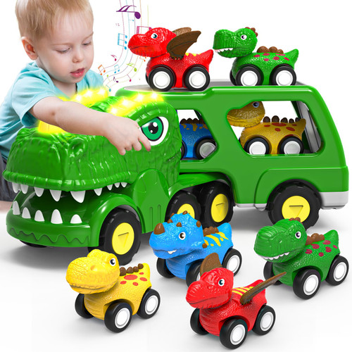 HEGUD Toddler Car Toys for 1 2 3 4 5 Year Old Boy, 5-in-1 Dinosaur Vehicle Trucks Toys with Sounds & Lights Toddler Toys for Boys 4-7 Dinosaur Toys for Kids 3-5 HEGUD Toddler Car Toys for 1 2 3 4 5 Year Old Boy, 5-in-1 Dinosaur Vehicle Trucks Toys with Sounds & Lights Toddler Toys for Boys 4-7 Dinosaur Toys for Kids 3-5