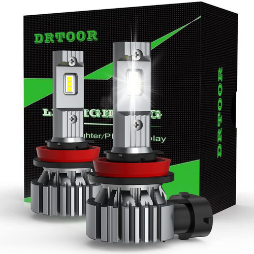 DRTOOR H11 LED Headlight Bulbs, Fog Light 600% Brighter,6500K White Super Bright Led Lights,20000lm IP68 Headlights Conversion Kit H8 LED Headlamp H9 H16 JP High and Low Beam LED Light Bulbs for Cars