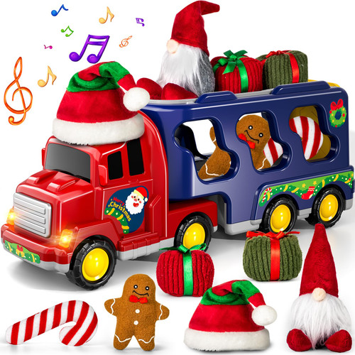 Doloowee Christmas Truck Toys for 3 4 5 6 Year Olds Toy Car Christmas Birthday Gifts for Boys & Girls 3-5 Years Old