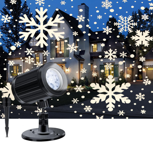 Christmas Snowflake Projector Light, LED Waterproof Snowflake Landscape Decoration Lights for Christmas Holiday Party Outdoor Garden Patio and Indoor Home Decoration