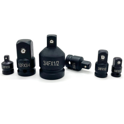 6Pcs Impact Socket Adapter Set, 1/4" 3/8" 1/2" 3/4" Drive Socket Reducer Set with Durable Case, Reducer Converter Impact Adapter Set for Impact Driver Conversions for Car Bicycle Garage Repair Tool