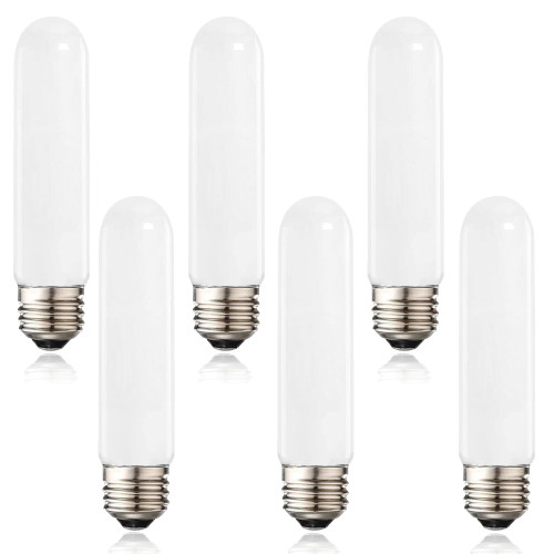 XININSUN T10 Frosted LED Bulbs Warm White 2700K,Dimmable T10 led Light Bulbs,60-75 Watt Equivalent,8W Led Tubular Bulbs,E26 Base Bulb for Desk Lamp,Bathroom,Cabinet Display,Milk White-6Pack