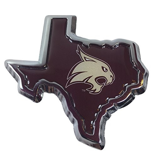 Texas State University Bobcats METAL Auto Emblem (state shaped) Texas State University Bobcats METAL Auto Emblem (state shaped)