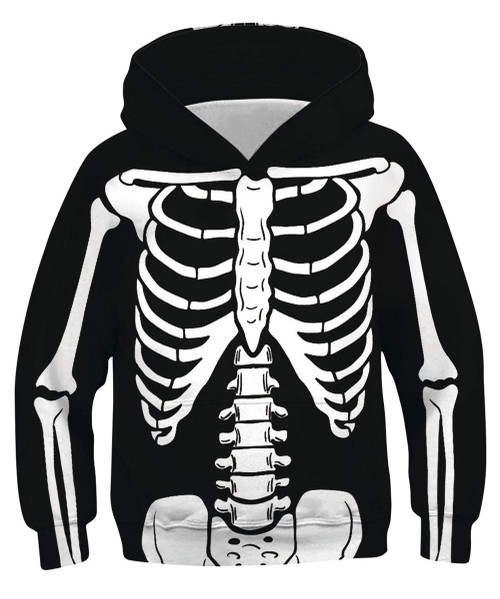 Boys Halloween Sweatshirts 14-16 Years 3D Printing Skeleton Scary Hoodies Long Sleeve Pullover with Pocket