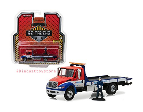 Greenlight NEW DIECAST TOYS CAR 1:64 HD TRUCKS SERIES 12-2013 INTERNATIONAL DURASTAR BFGOODRICH FLATBED & REPAIR MAN FIGURE 33120-B