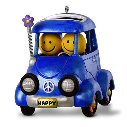 Hallmark Keepsake Christmas Ornament 2018 Year Dated, Happy Flower Power Car with Music and Solar Motion