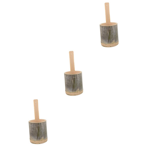 NOLITOY Indoor Plants 3pcs Bamboo Flower Pot tiestos para Exterior Succulent Plant Flower Pot Outdoor Vegetable Wall Basket Wall planters Planter Indoor