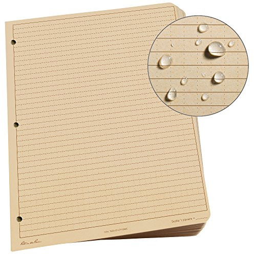 Rite in the Rain Weatherproof Loose Leaf Paper, 8.5" x 11", 32# Tan, Universal Pattern, 100 Sheet Pack (No. 982T-MX)