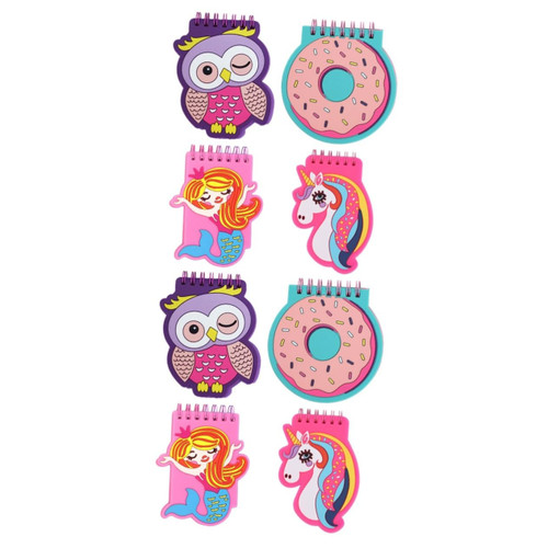MAGICLULU 8 Pcs Cartoon Notebook Unicorn Notebooks Journals Small Writing Pads Tear-off Grocery Checklist Kids Spiral Notebook Mermaid Memo Pad Steno Pad Paper Gift Travel Soft Rubber