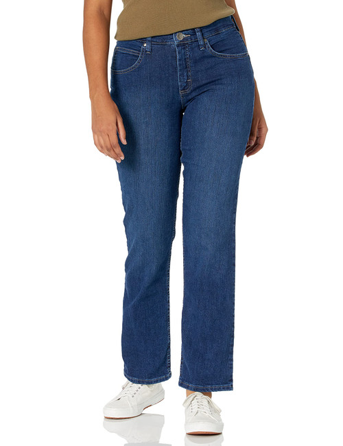 Riders by Lee Indigo Women's Classic-Fit Straight-Leg Jean, Antique Dark, 8 Petite