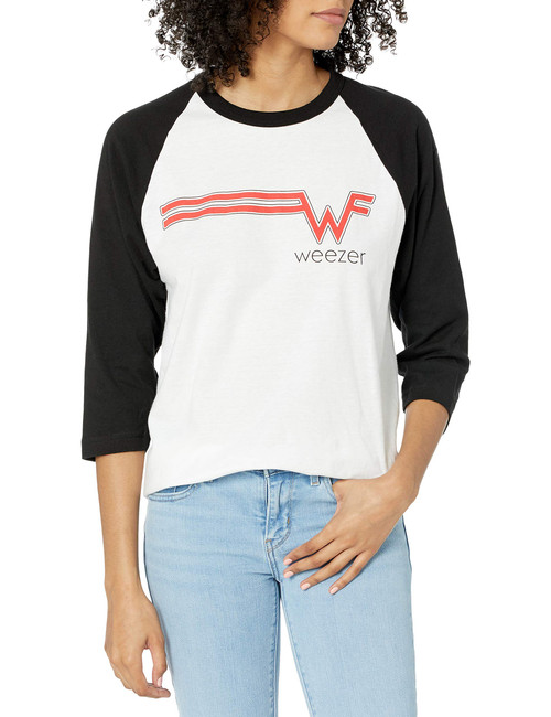 Weezer Too Loud Raglan T-Shirt, Medium White