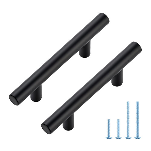 JOY DECOR 30 Pack 5 Inch Cabinet Pulls with 3 Inch Hole Center Stainless Steel Kitchen Cabinet Handles Matte Black Drawer Pulls Kitchen Cabinet Hardware for Cabinets Cupboard,Drawer,Wardrobe