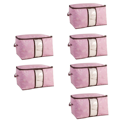 Cabilock 6 PCS Quilt Storage Bags clothing organizers and storage clothes storage bags Quilt Receive Bags Zippered Bag comforter storage bag Clothing Storage Bag Leaves travel foldable