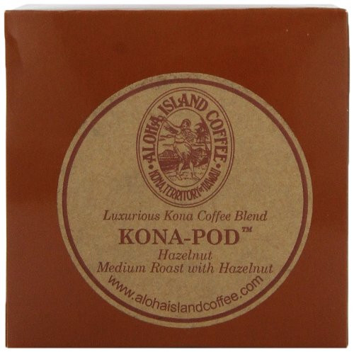 Aloha Island Coffee KONA-POD, Hazelnut Medium Roast, Kona & Hawaiian Coffee Blend, 12-Count Coffee Pods Aloha Island Coffee KONA-POD, Hazelnut Medium Roast, Kona & Hawaiian Coffee Blend, 12-Count Coffee Pods