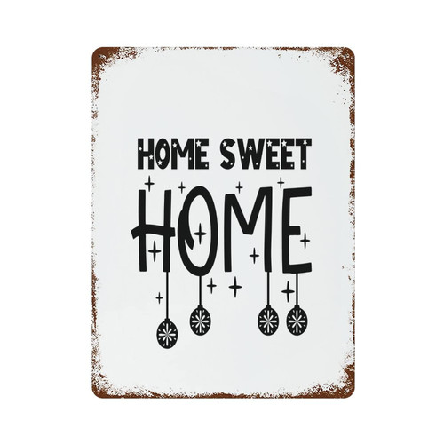 Quotes Inspired Metal Sign Bedroom Decor for Wall Home Sweet Home Metal Tin Sign Hanging Wall Plaque Kitchen 12"x16" Christmas Party Wall Decor Art Iron Vintage Sign