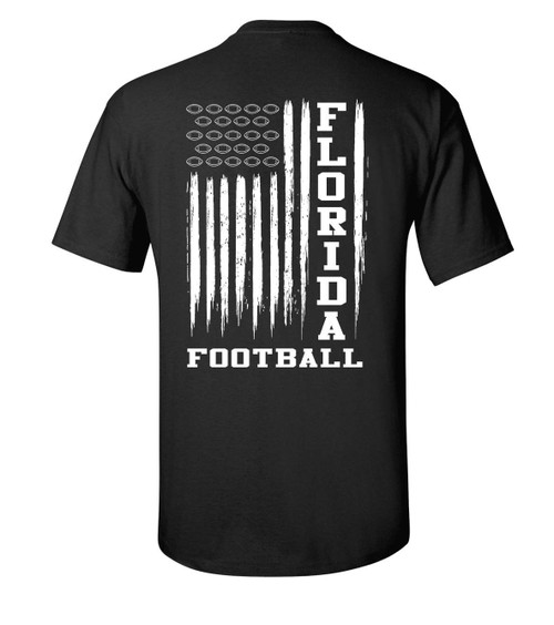 Florida Flag Football USA White Patriotic American Flag Unisex Short Sleeve T-shirt-Black-2XL Florida Flag Football USA White Patriotic American Flag Unisex Short Sleeve T-shirt-Black-2XL