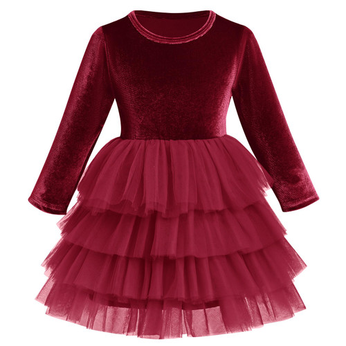 Toddler Burgundy Velvet Christmas Dress: Baby Winter Pageant Party Gowns Kids Princess Long Sleeve Ruffle Tulle Wedding Evening Infant Xmas Dresses Holiday Birthday Fall Outfit Photoshoot 7-8 Years Toddler Burgundy Velvet Christmas Dress: Baby Winter Pageant Party Gowns Kids Princess Long Sleeve Ruffle Tulle Wedding Evening Infant Xmas Dresses Holiday Birthday Fall Outfit Photoshoot 7-8 Years