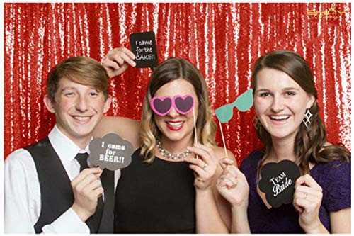 ShiDianYi 4FTX6FT-Red-SEQUIN Photo Backdrop, Wedding Photo Booth,Photography Background (Red)