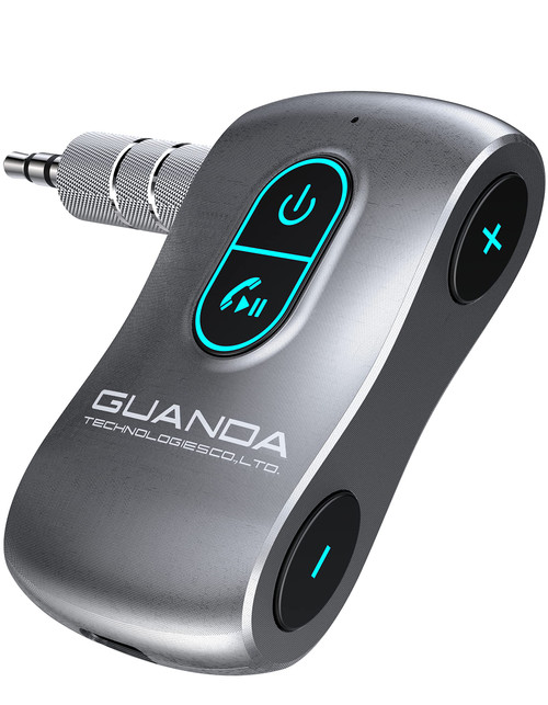Bluetooth 5.0 Receiver for Car, Noise Cancelling Bluetooth AUX Adapter, Bluetooth Music Receiver for Car Stereo/PC/TV/Home Stereo/Wired Headphones/Speaker W Micro SD Card Slot S Hands-Free Calls